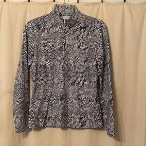 Women's Black and White Patterned Top